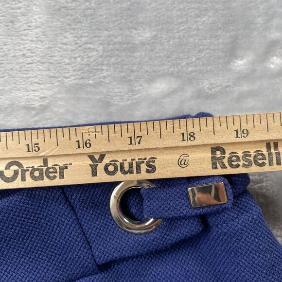 Chico’s Pants Womens 3R US 16 Nocturne Navy Textured Wide Leg Trouser Grommet - Picture 10 of 16